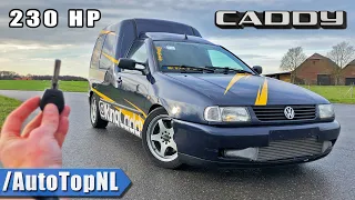 VW "RING CADDY" BIG TURBO 230HP REVIEW POV Test Drive on AUTOBAHN (NO SPEED LIMIT) by AutoTopNL