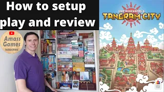 Tangram City how to setup play review Uwe Rosenberg polyomino #boardgame #solo #tabletop AmassGames