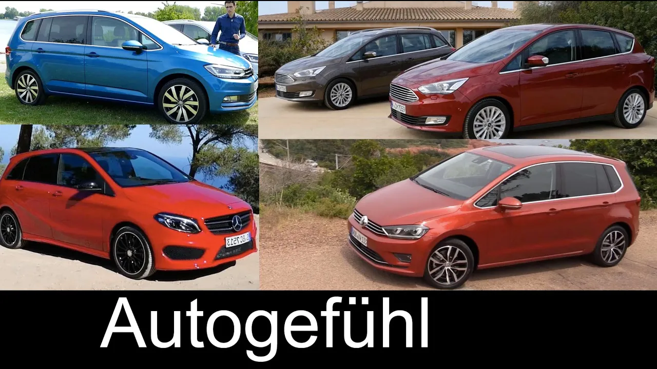 Best Mid-Size MPV comparison test VW Volkswagen Touran & Sportsvan vs Ford C-MAX & Mercedes B-Class