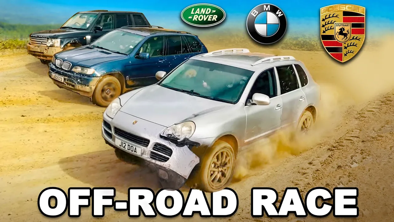 Old BMW X5 v Range Rover v Porsche Cayenne: OFF-ROAD RACE!