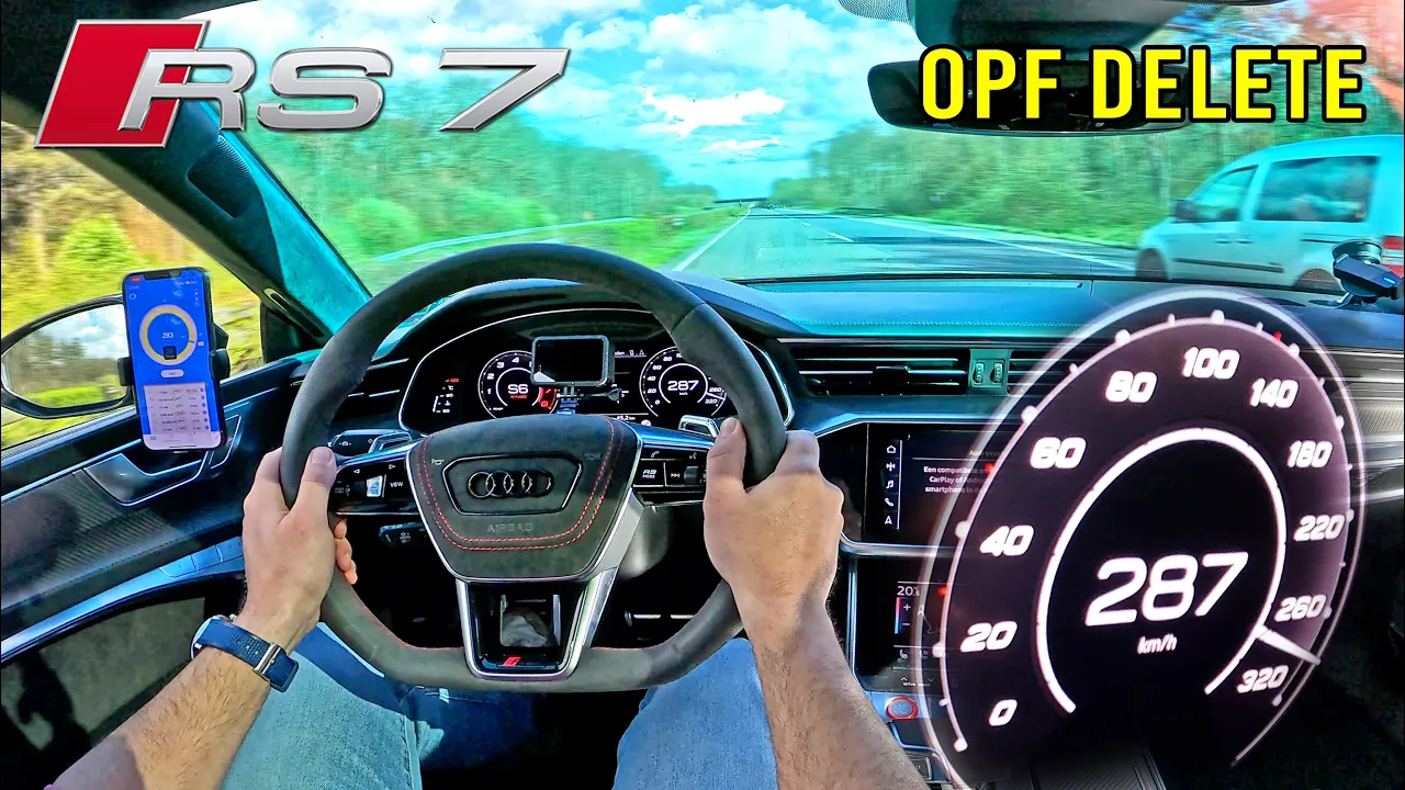 AUDI RS7 C8 with OPF DELETE goes FLAT OUT on AUTOBAHN