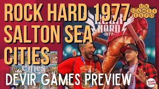 UKGE 2024: Rock Hard 1977, Cities, Salton Sea, Sand Previews with Devir Games