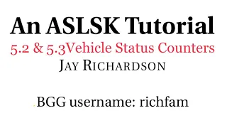 ASLSK Tutorial Vehicle Status Counters