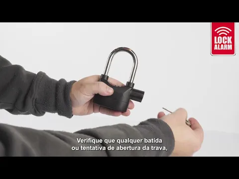 Cadeado com Alarme de Aço Média 93mm Prata K206a Lock Alarm