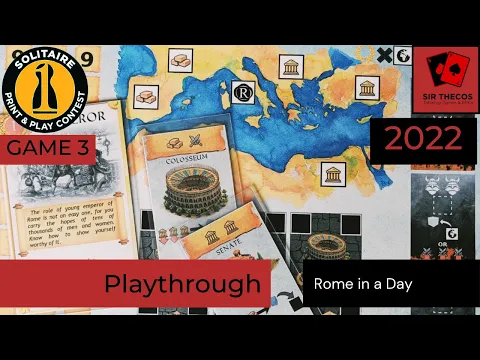 Playthrough | Rome in a Day (2022 Solitaire Print and Play Game Design Contest)
