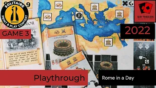 Playthrough | Rome in a Day (2022 Solitaire Print and Play Game Design Contest)