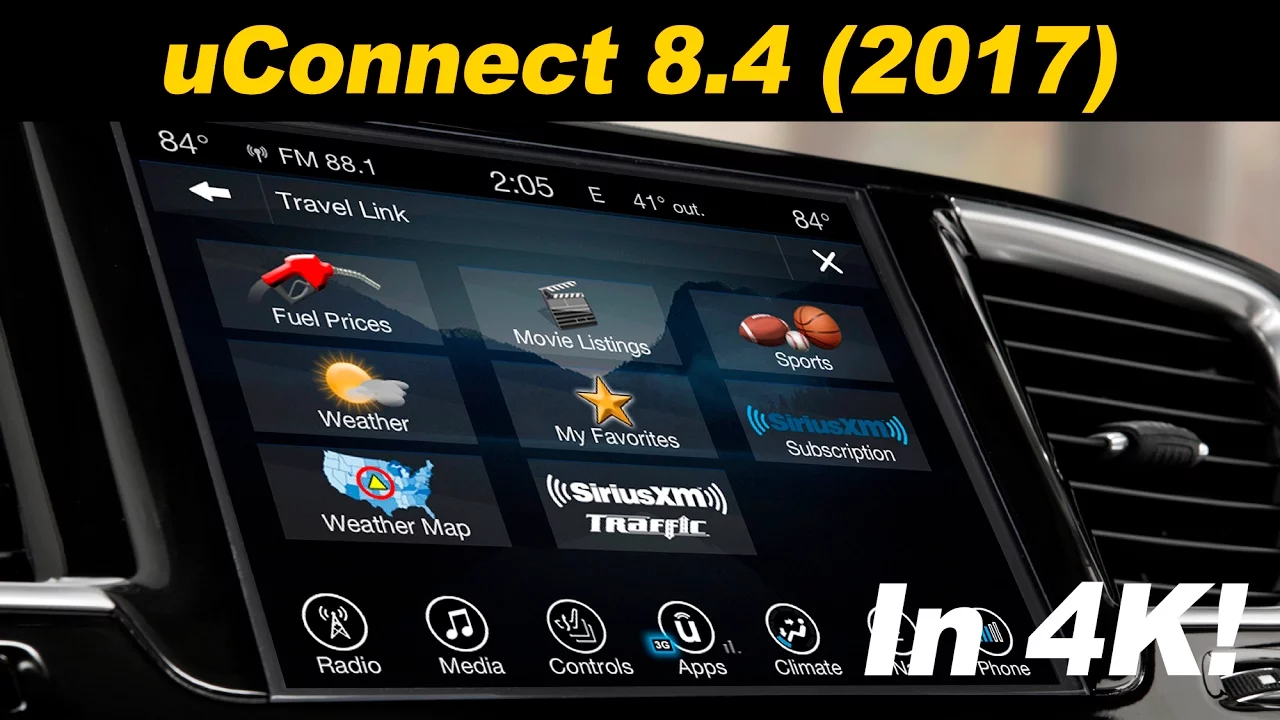 2017 Chrysler uConnect 8.4 Infotainment Review  - In 4K!