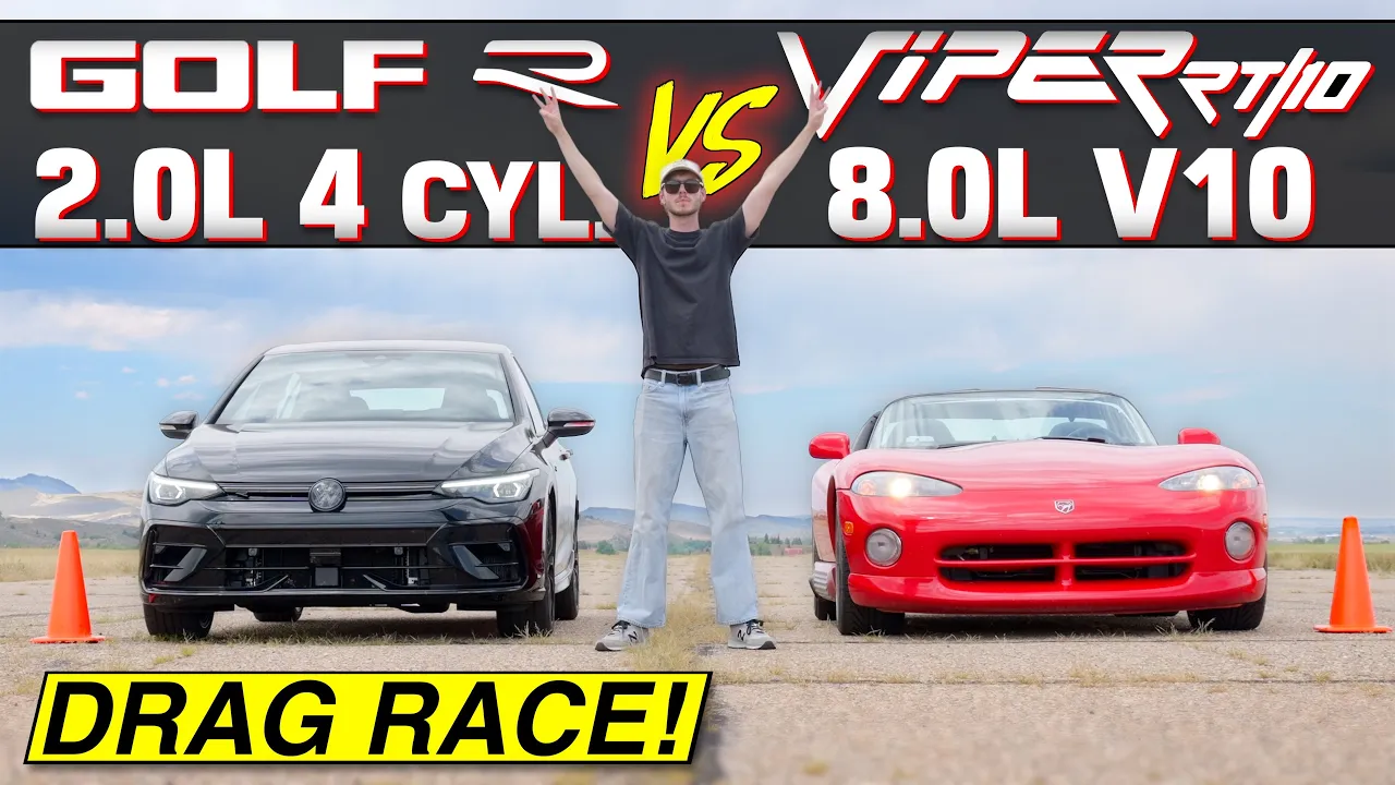 VW Golf R vs Dodge Viper: Does Today's Hot Hatch Beat Yesterday's Supercar in a Drag Race?