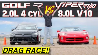 VW Golf R vs Dodge Viper: Does Today's Hot Hatch Beat Yesterday's Supercar in a Drag Race?
