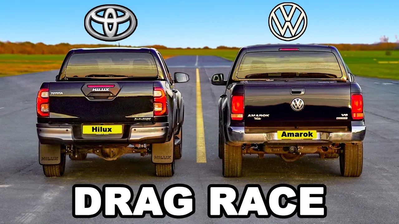 New Toyota Hilux v VW Amarok: DRAG RACE