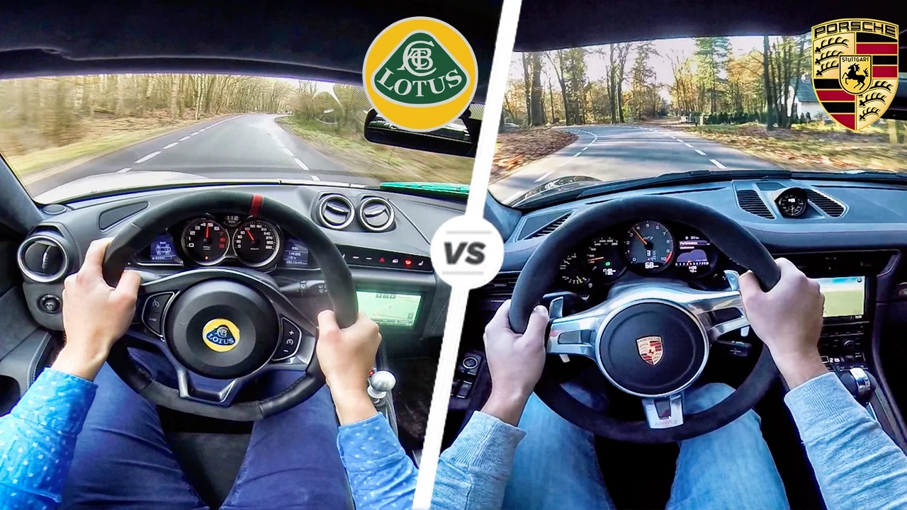 Porsche 911 GT3 vs Lotus Evora 400 Acceleration SOUND & POV