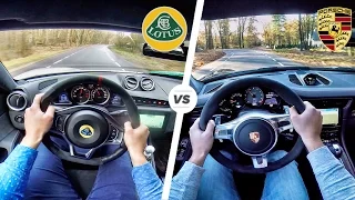 Porsche 911 GT3 vs Lotus Evora 400 Acceleration SOUND & POV