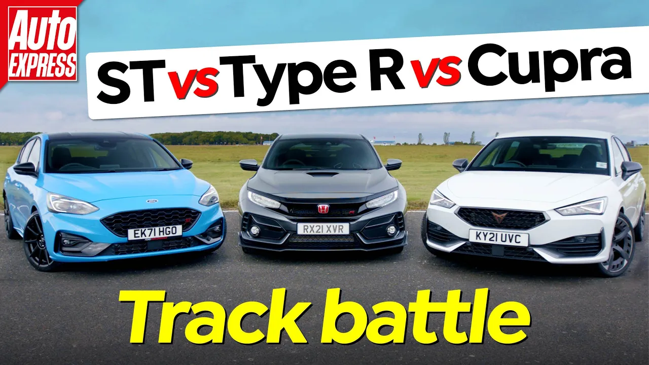Focus ST Edition vs Civic Type R vs Cupra Leon 300: MEGA hatch track battle | Auto Express