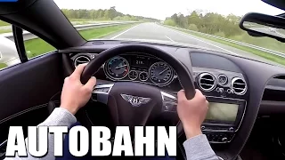 Bentley Continental GT V8 AUTOBAHN POV 272 km/h Acceleration Speed Test Drive