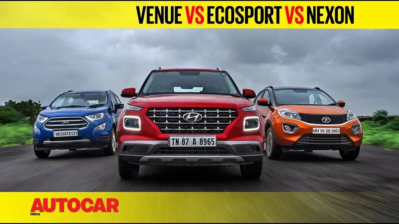 Hyundai Venue vs EcoSport vs Nexon - Petrol Automatic | Comparison Test Review | Autocar India