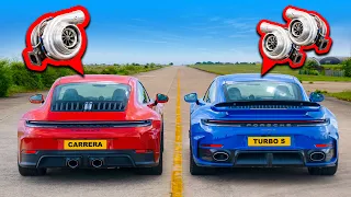New Porsche 911: Single Turbo v Twin Turbo DRAG RACE