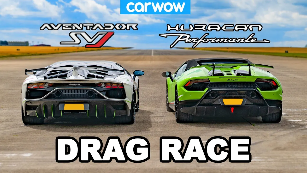 Lamborghini Aventador SVJ vs Huracan Performante DRAG RACE