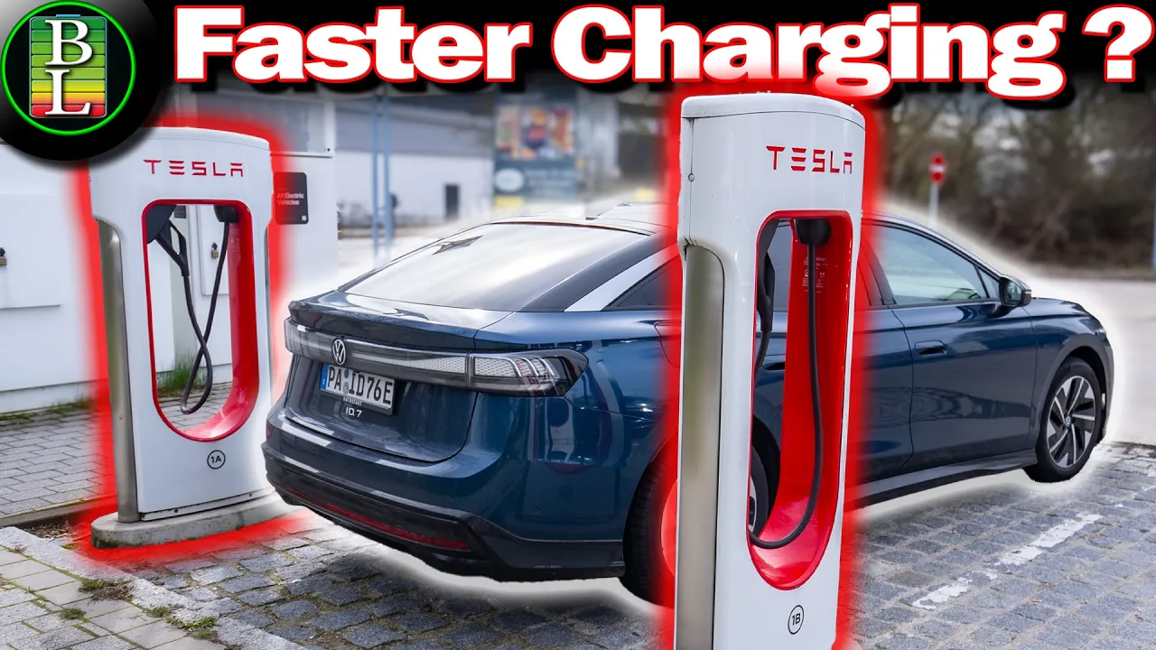 Charging a VW Id.7 at a Tesla Supercharger