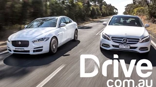 Jaguar XE v Mercedes-Benz C-Class | Drive.com.au