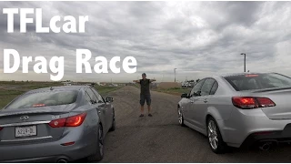 2014 Infiniti Q50S vs Chevy SS Mashup Drag Race: V-6 vs V8 smack-down Part 1