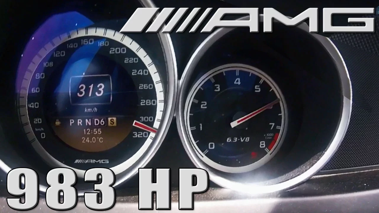 Mercedes C63 AMG 983 HP 0-313 km/h ACCELERATION & POV Autobahn DRIVE & SOUND by AutoTopNL