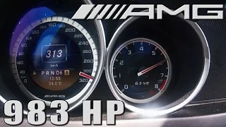 Mercedes C63 AMG 983 HP 0-313 km/h ACCELERATION & POV Autobahn DRIVE & SOUND by AutoTopNL
