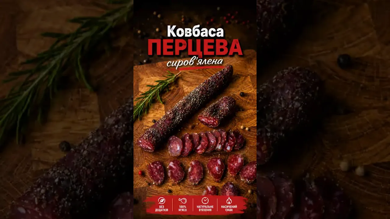 Ковбаса Перцева сиров'ялена