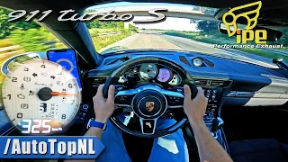PORSCHE 911 991.2 Turbo S *325km/h* on AUTOBAHN by AutoTopNL