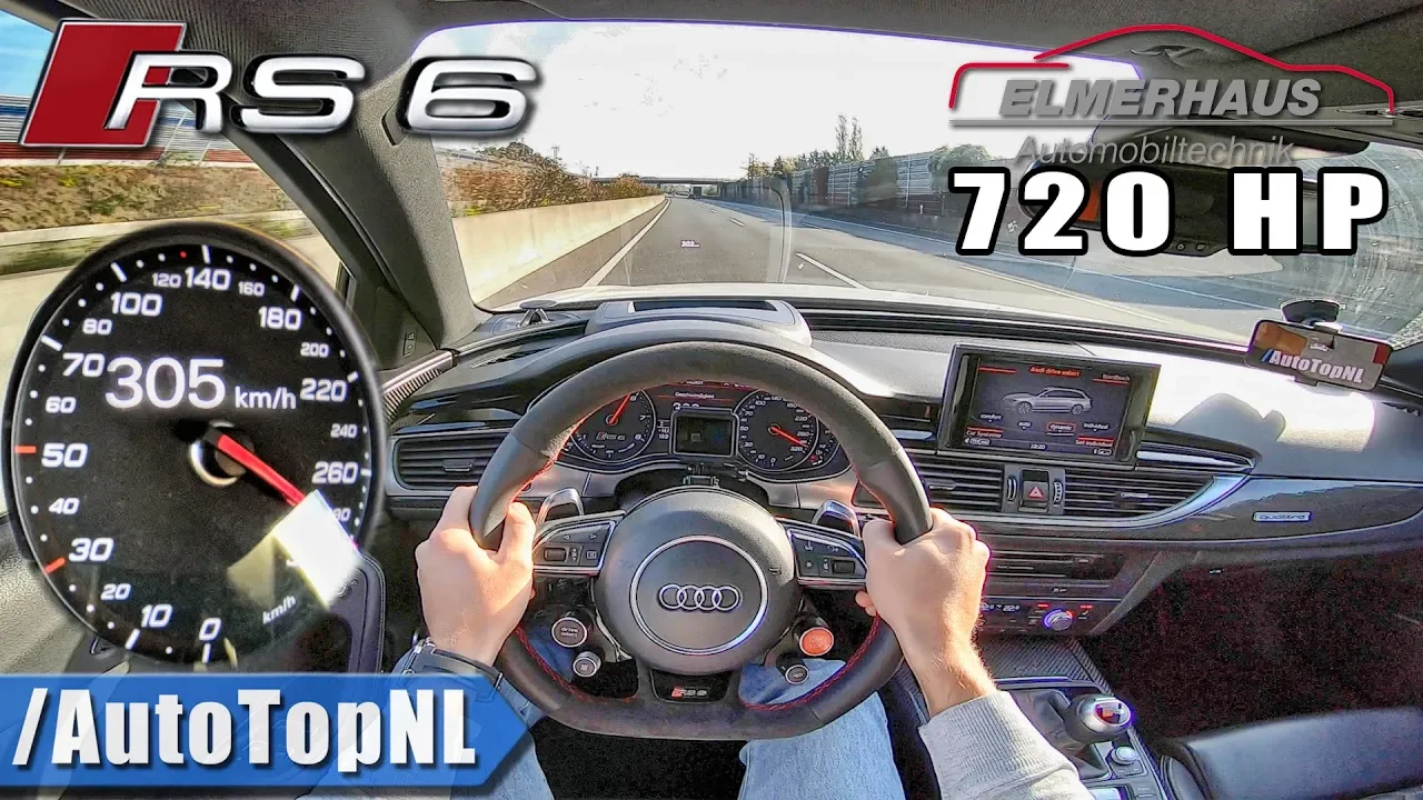 720HP Audi RS6 Elmerhaus 305km/h AUTOBAHN POV by AutoTopNL