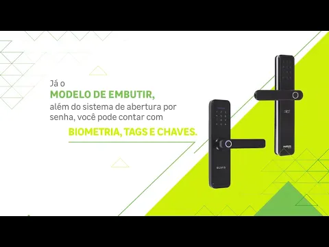 Fechadura Digital Elsys Embutir para Porta Pivotante DE-4000B Biometria Senha Chave Wi-Fi