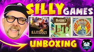 Silly Board Game Unboxings - June, 2023 - Illiterati, Seas of Havoc, Sagrada Artisans, & More!