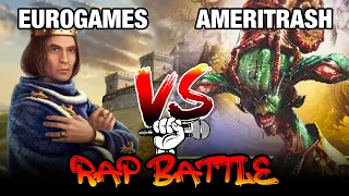 I asked AI to write an Rap Battle between EuroGames and Ameritrash (Ft. Snoop Dogg, Tupac, Eminem)
