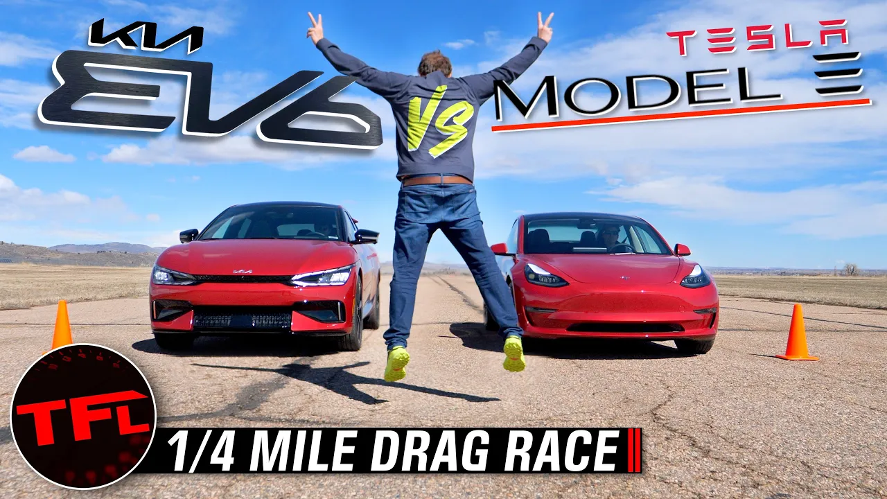 Can KIA Dethrone Tesla? EV6 GT vs Tesla Model 3 vs Corvette | Drag Race, Roll Race, Brake Test!