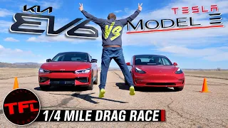 Can KIA Dethrone Tesla? EV6 GT vs Tesla Model 3 vs Corvette | Drag Race, Roll Race, Brake Test!