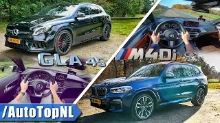 Mercedes GLA 45 AMG vs BMW X3 M40i | ACCELERATION TOP SPEED Exhaust SOUND & POV by AutoTopNL