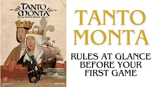 Tanto Monta :  The Rise of Ferdinand and Isabella -Rules at Glance For Before Your Game Day