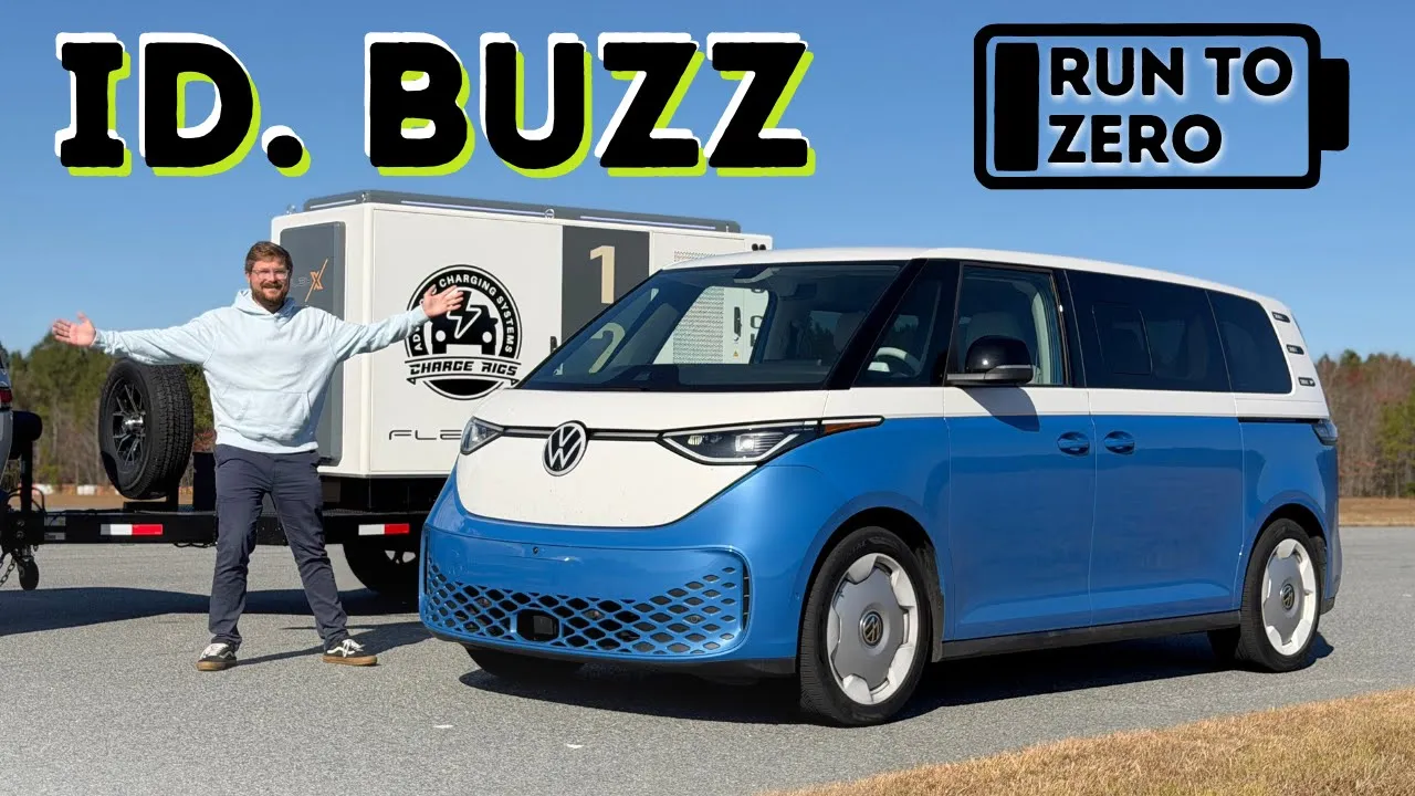 I Drive The VW ID. Buzz Until It Runs Out Of Charge! Perfect Run To Zero Performance