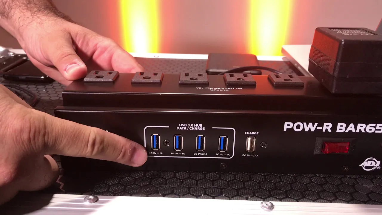 Product video thumbnail for ADJ American DJ POW-R BAR65 Surge Protector with 4-port USB Hub