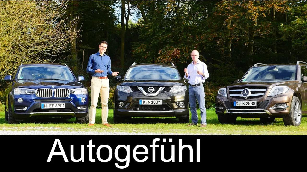 BMW X3 vs Mercedes GLK-Class vs Nissan Rogue X-Trail (all-new) COMPARISON test drive REVIEW