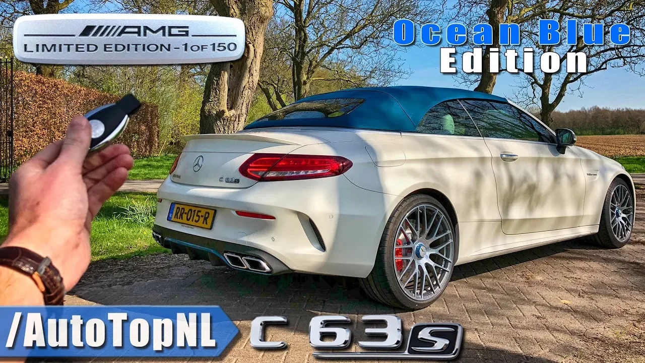 Mercedes AMG C63 S Convertible REVIEW POV Test Drive | 1 of 150 OCEAN BLUE EDITION | by AutoTopNL