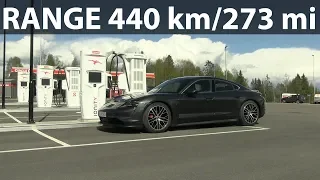 Porsche Taycan 4S 79 kWh range test