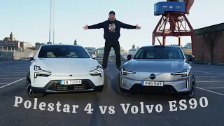 David vs Goliath 🙌 Polestar 4 meets Volvo ES90 head to head