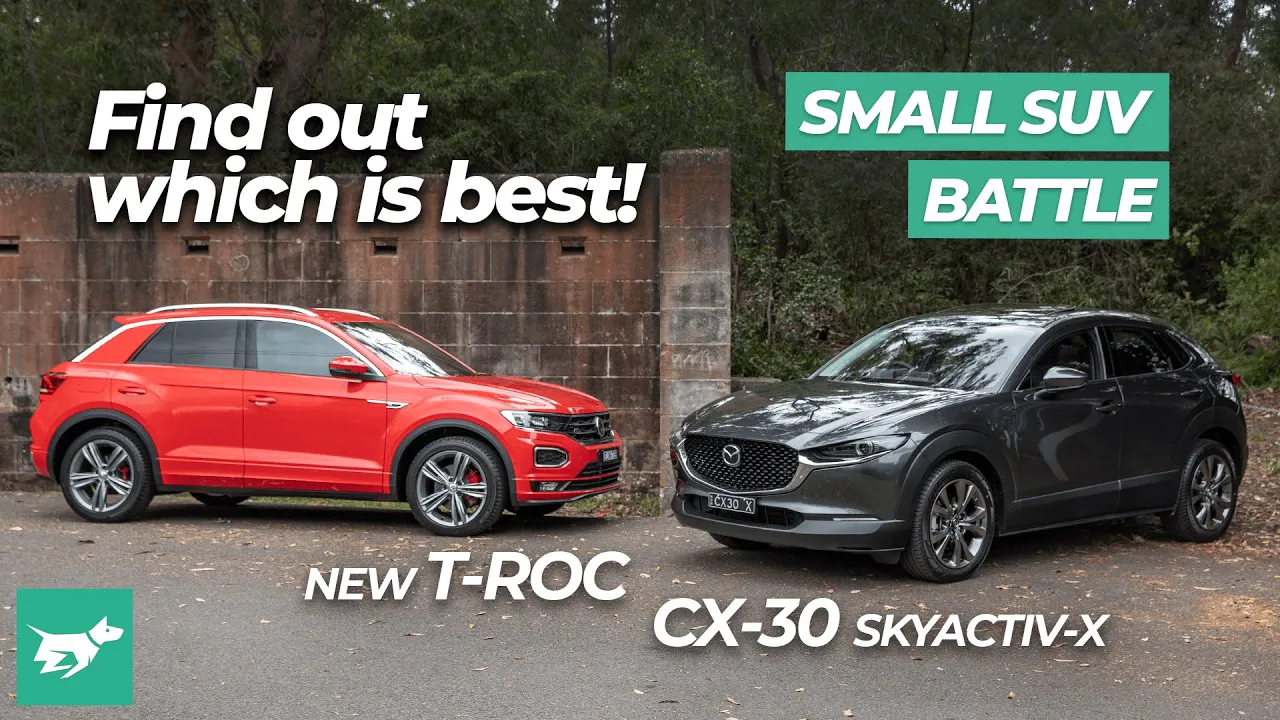 Mazda CX-30 vs Volkswagen T-Roc 2021 comparison review | Chasing Cars