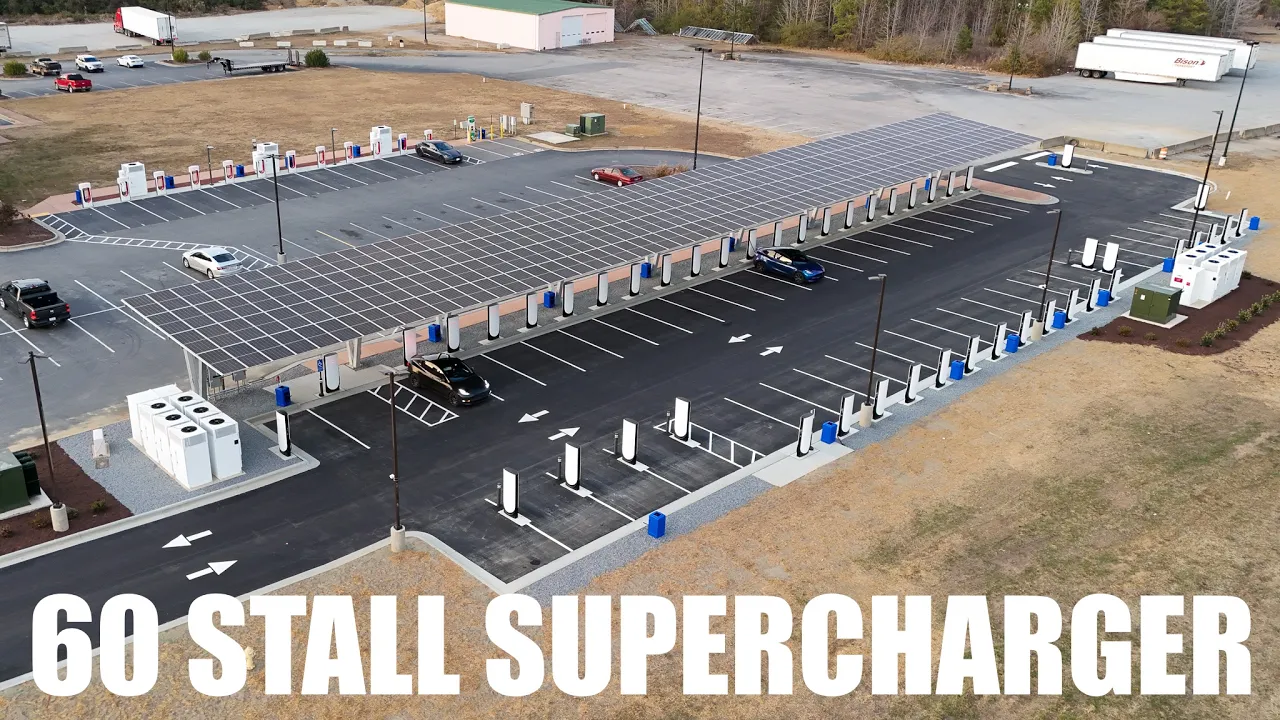 This Is The Largest EV Charging Site On The East Coast! Halifax, NC Supercharger Tour