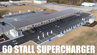 This Is The Largest EV Charging Site On The East Coast! Halifax, NC Supercharger Tour