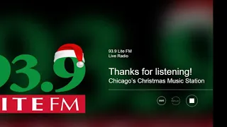WLIT-FM/93.9 LITE FM Transition to Christmas Music - November 6, 2020 at 4PM