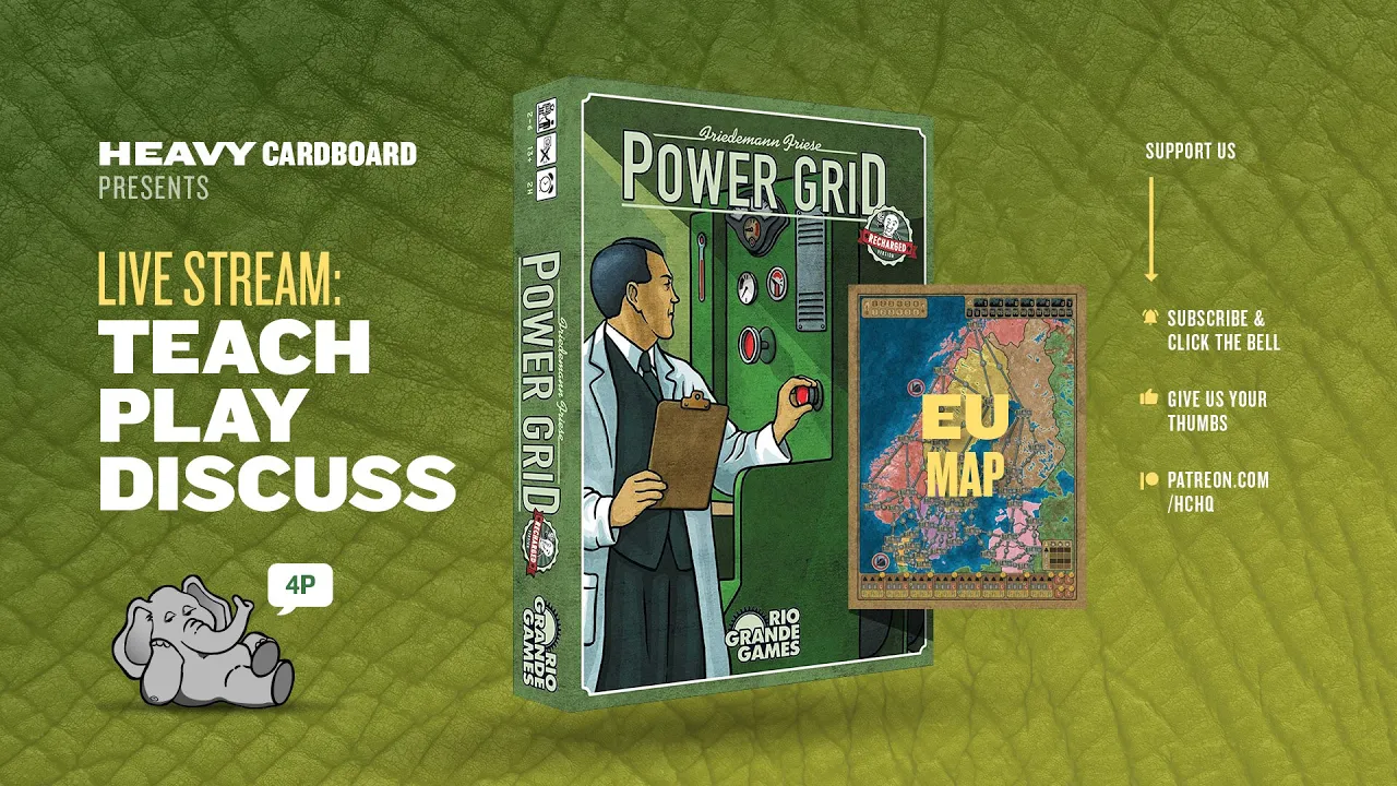 Power Grid - Europe/North America- 4p Teaching, Play-through, & Round table by Heavy Cardboard
