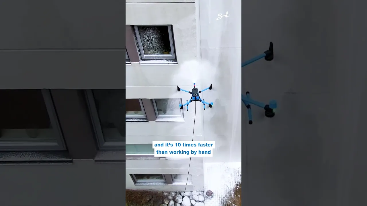 Who knew you could use a drone to clean high buildings 🤯