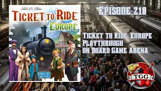 Ticket to Ride: Europe Playthrough on Board Game Arena | Train Route Strategy Gameplay