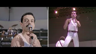 Bohemian Rhapsody - Live Aid Side by Side: &quot;We Will Rock You&quot;
